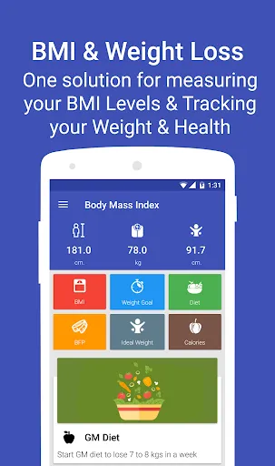 BMI Calculator Weight Tracker Screenshots