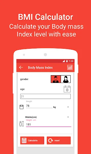 BMI Calculator Weight Tracker Screenshots