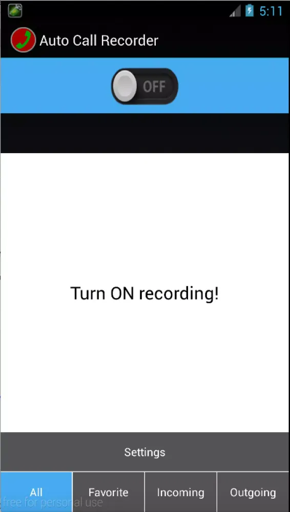 Capturas de tela do Automatic Call Recorder