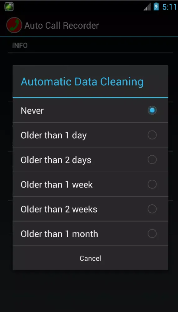 Capturas de tela do Automatic Call Recorder