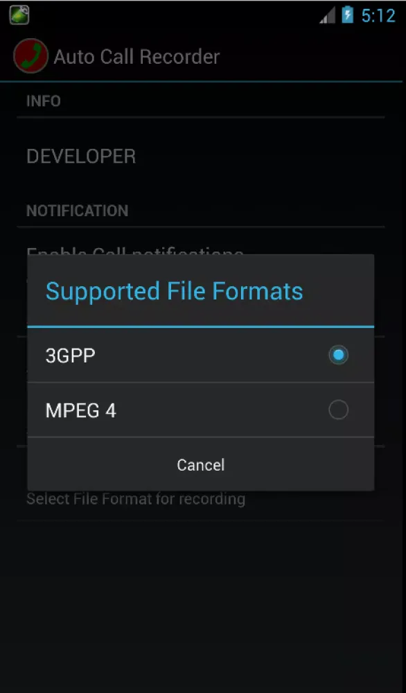 Capturas de tela do Automatic Call Recorder