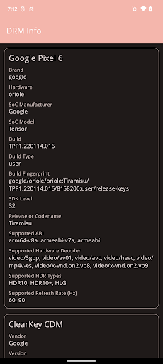 DRM Info Screenshots
