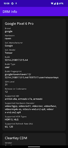 DRM Info Screenshots