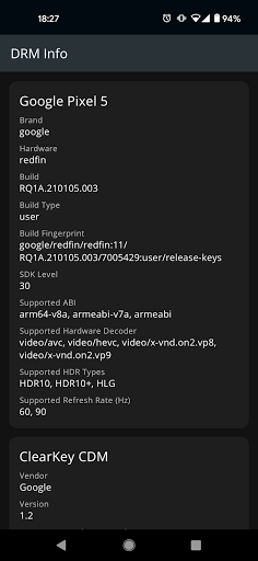 DRM Info Screenshots