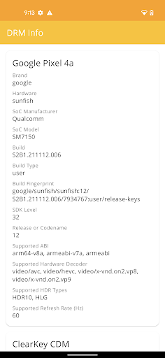 DRM Info Screenshots