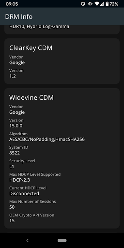 DRM Info Screenshots