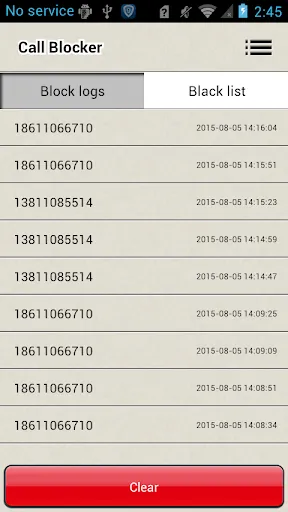 Tangkapan skrin Call Blocker