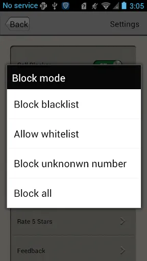 Tangkapan skrin Call Blocker