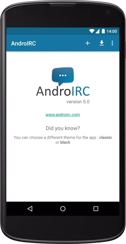 AndroIRC Screenshots