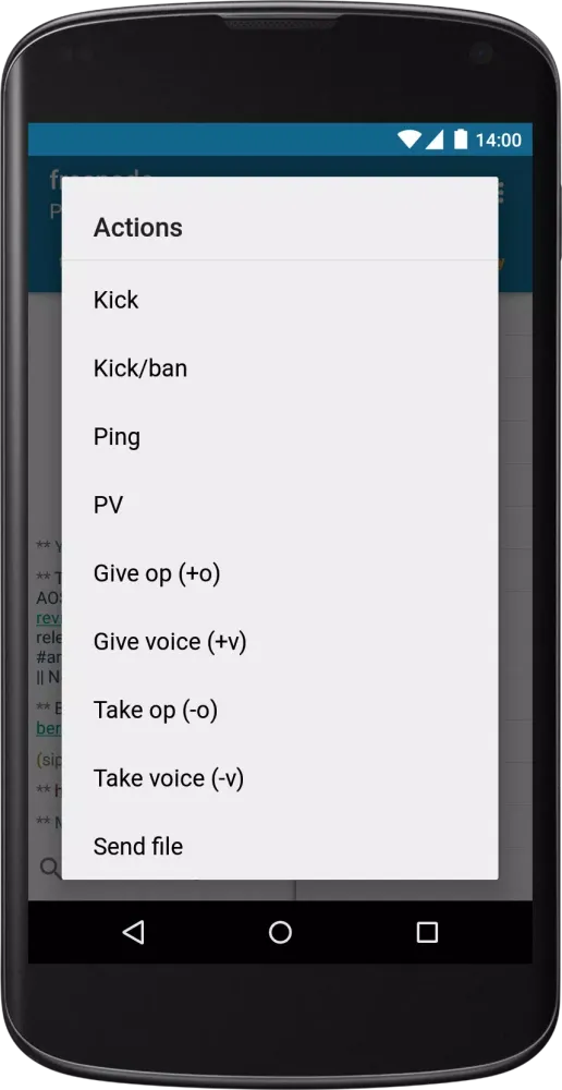 AndroIRC Screenshots