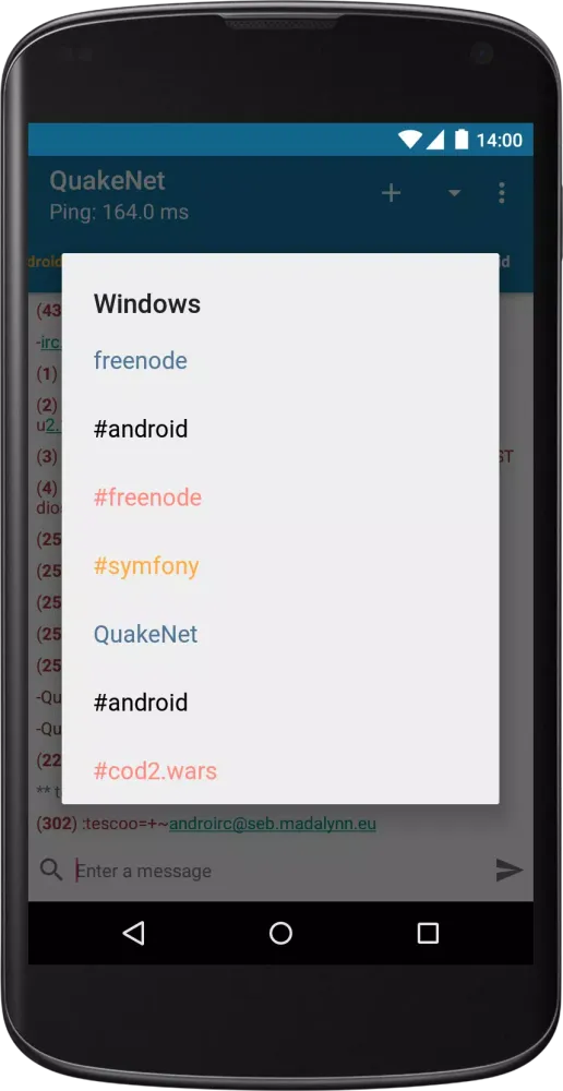 AndroIRC Screenshots