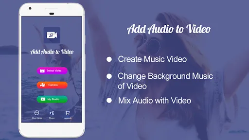 ภาพหน้าจอของ Add Audio to Video & Trim
