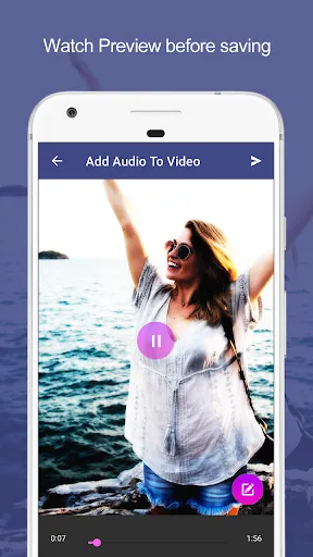 ภาพหน้าจอของ Add Audio to Video & Trim