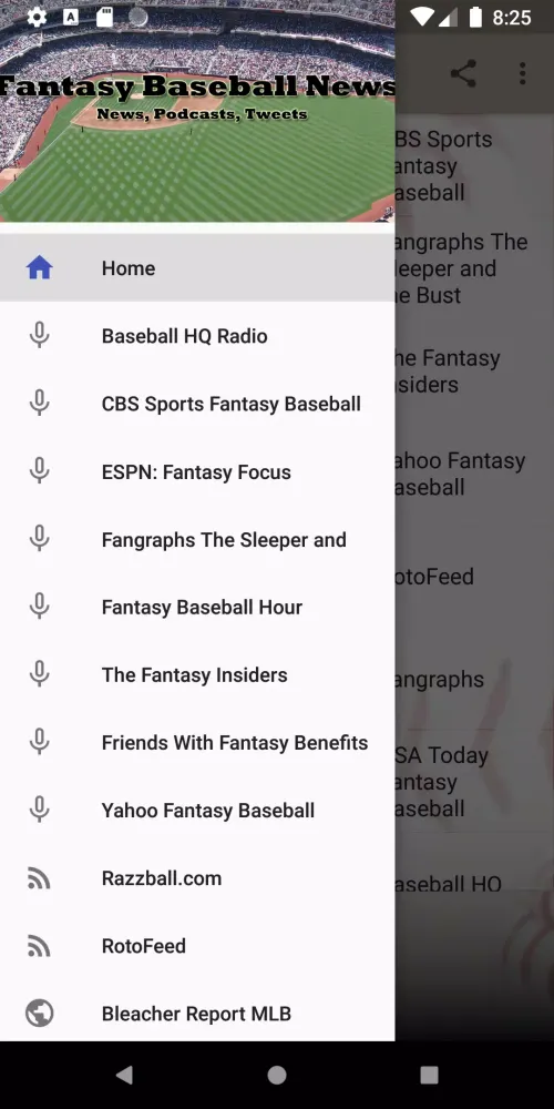 Fantasy Baseball News Screenshots