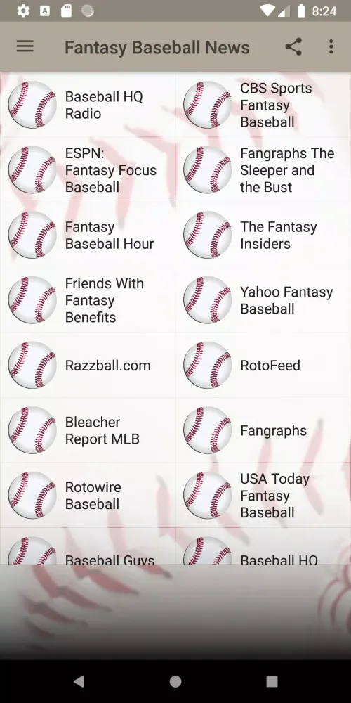 Fantasy Baseball News Screenshots