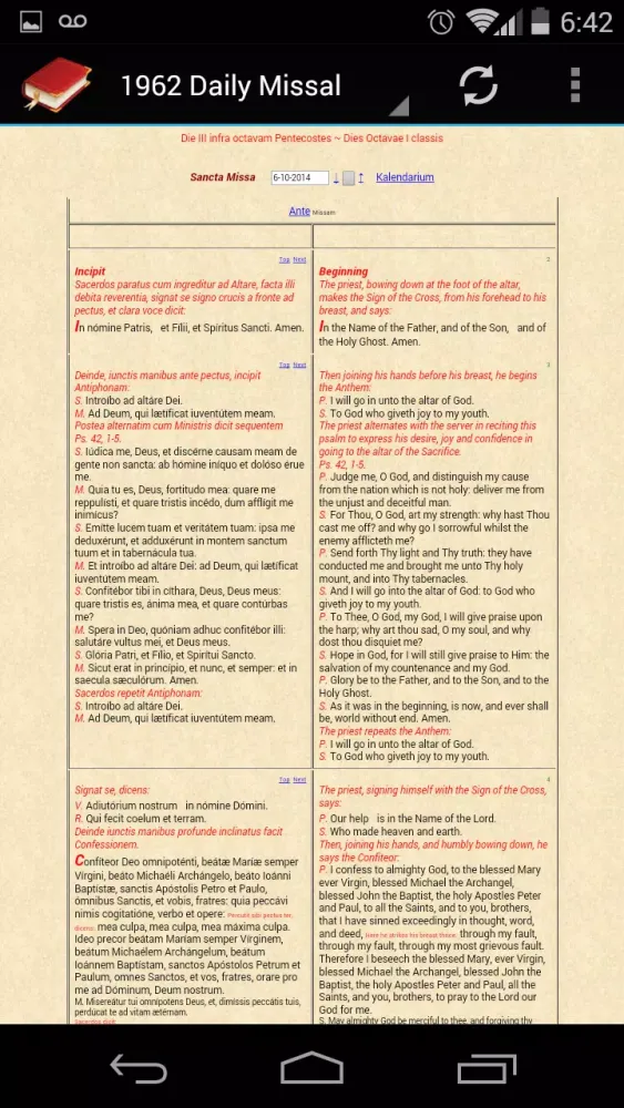 1962 Missal and Breviary Screenshots