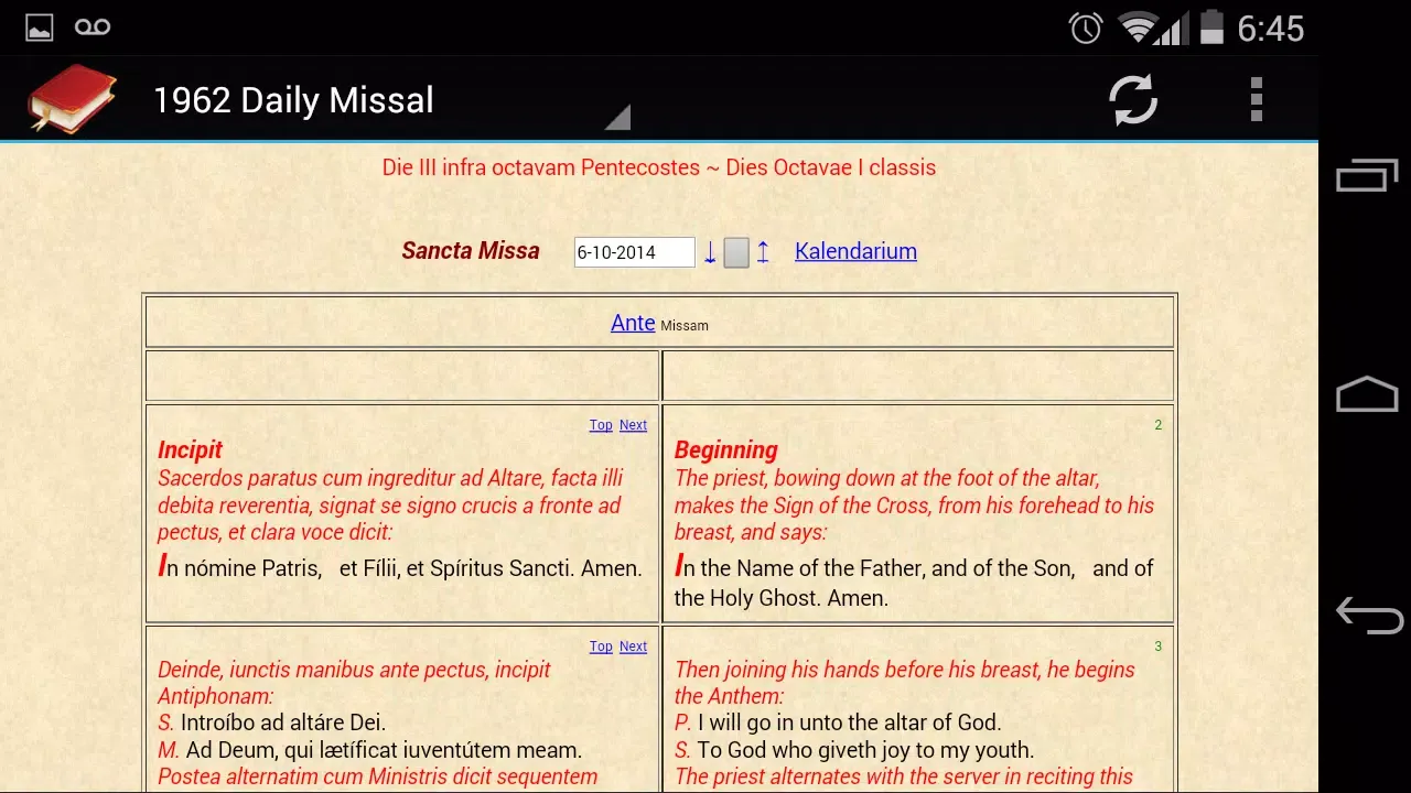 1962 Missal and Breviary Screenshots