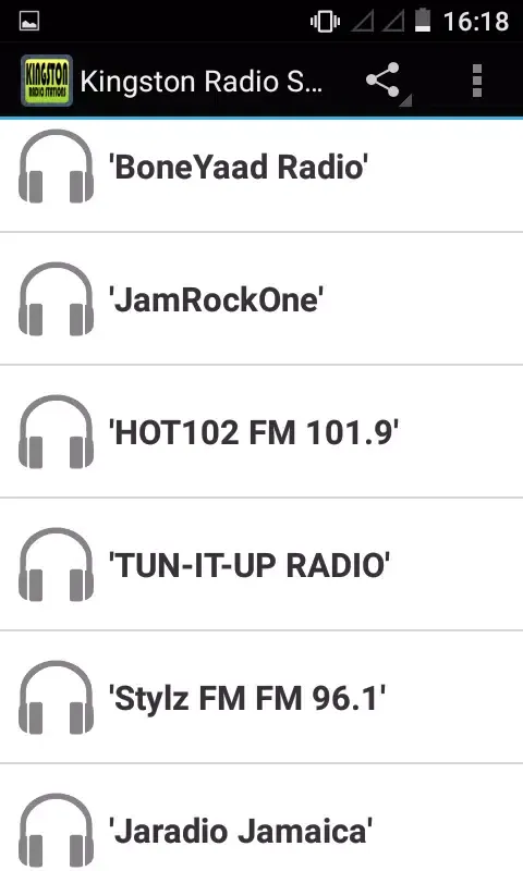 Capturas de tela do Kingston Radio Stations