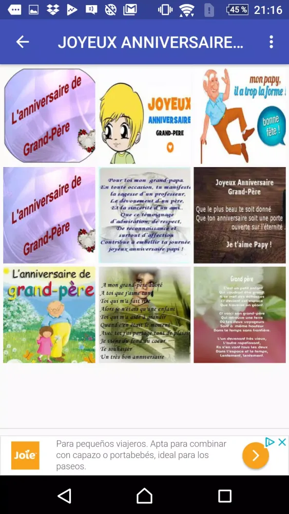Capturas de tela do JOYEUX ANNIVERSAIRE GRAND-PÈRE