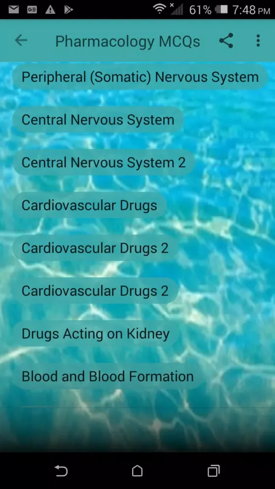 Скриншоты Pharmacology MCQs