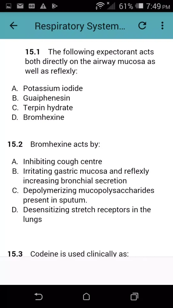 Скриншоты Pharmacology MCQs