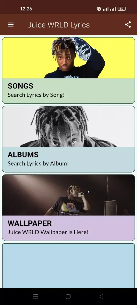Juice WRLD Lyrics Screenshots