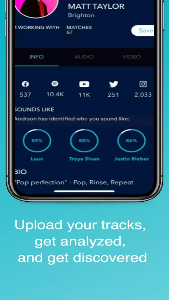 Zrzuty ekranu Andrson: A&R App for Musicians