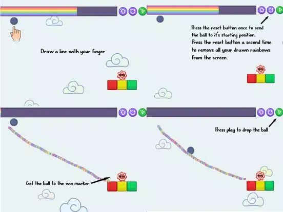 Rainbow Ball - Physics Puzzles iPad  سکرین شاٹس
