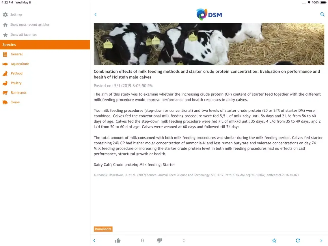 Captures d'écran de DSM ANH Science News iPad 