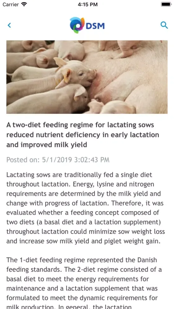 Captures d'écran de DSM ANH Science News