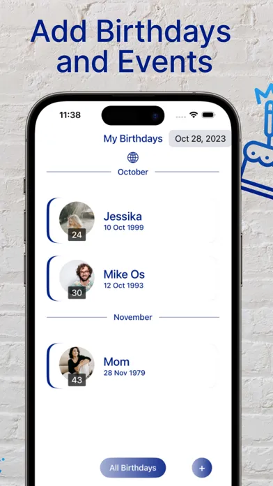 Ảnh chụp màn hình của Birthday and Event Tracker