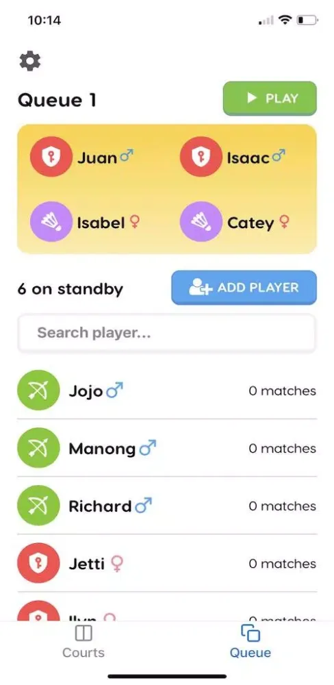 Tangkapan layar Badminqueue 2