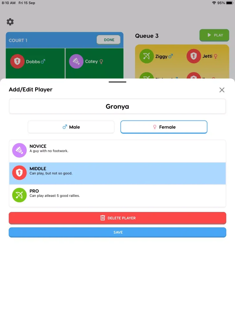 Tangkapan layar Badminqueue 2