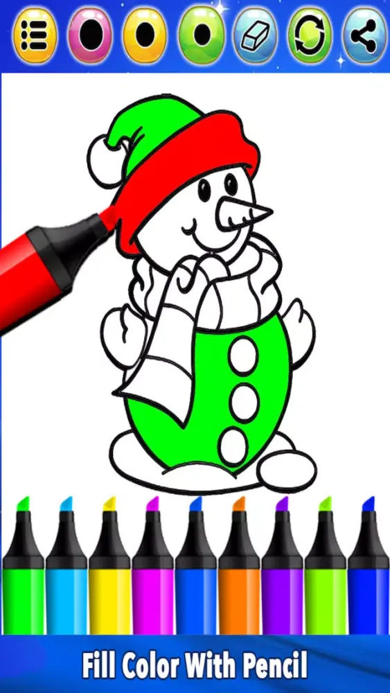 Ảnh chụp màn hình của Christmas Coloring Book - Snowman