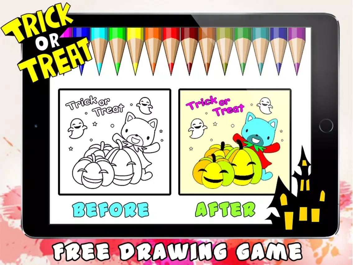 Tangkapan layar Trick Or Treat Coloring Book - Halloween Game iPad 