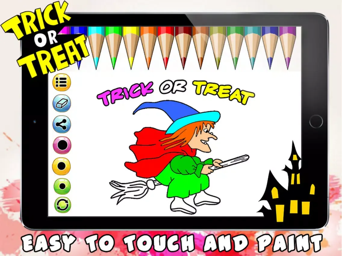 Tangkapan layar Trick Or Treat Coloring Book - Halloween Game iPad 
