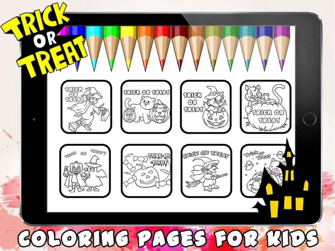 Tangkapan layar Trick Or Treat Coloring Book - Halloween Game iPad 
