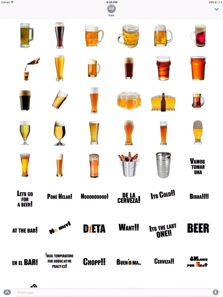 Ảnh chụp màn hình của Beer and Cerveza Stickers iPad 