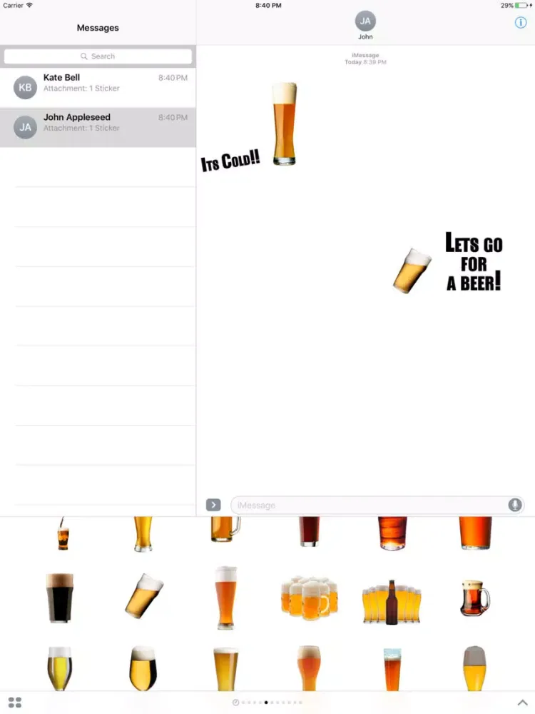 Ảnh chụp màn hình của Beer and Cerveza Stickers iPad 
