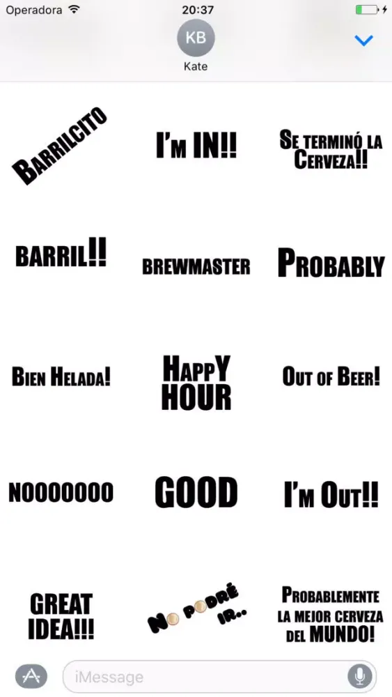 Ảnh chụp màn hình của Beer and Cerveza Stickers