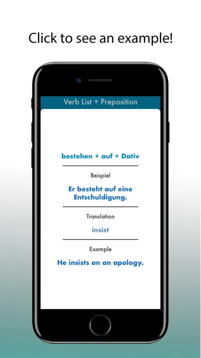 Ảnh chụp màn hình của Verben mit Präpositionen Plus