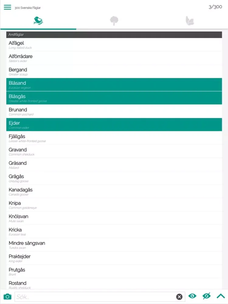 Wildlife Checklist iPad  Screenshots