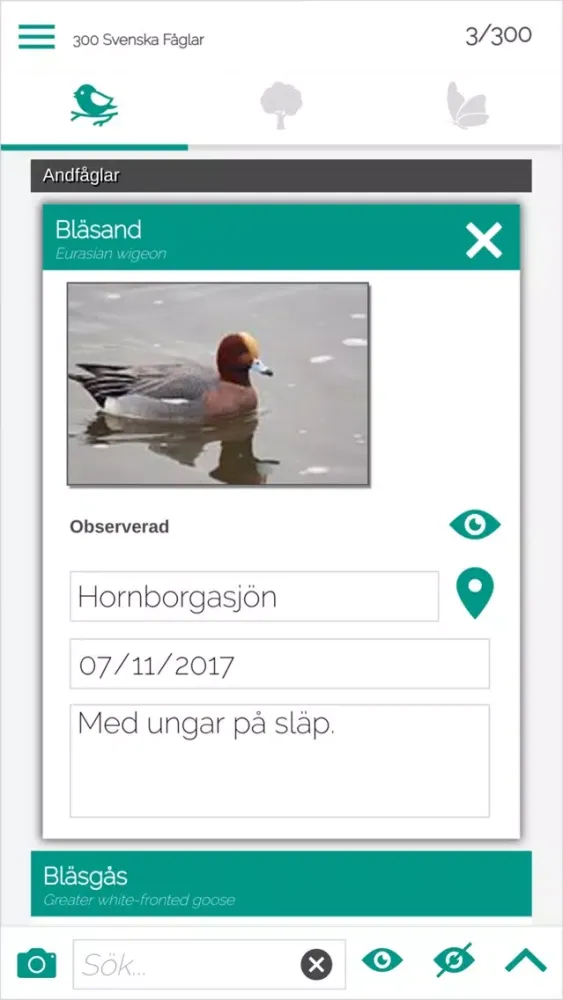 Wildlife Checklist Screenshots