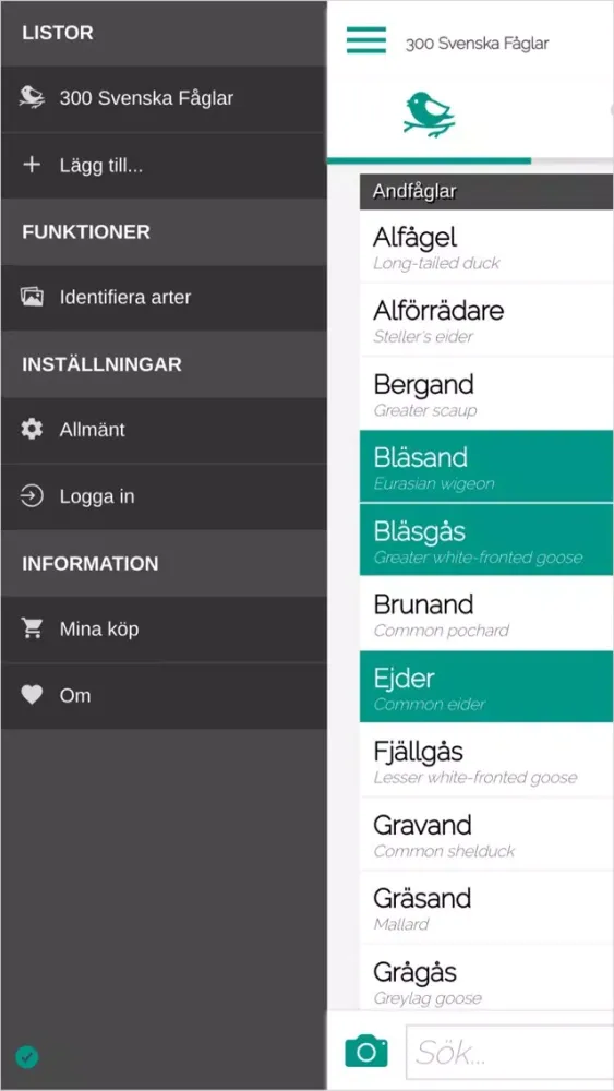 Wildlife Checklist Screenshots