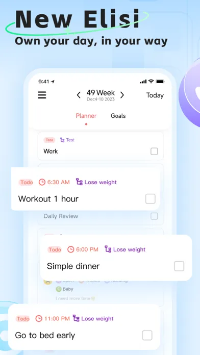 Elisi: Goal Planner & Tracker Screenshots