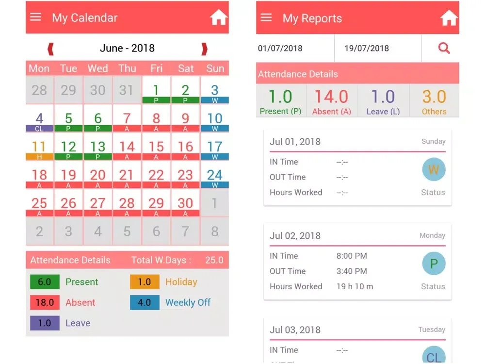 Capturas de tela do Timecheck - Time & Attendance iPad 