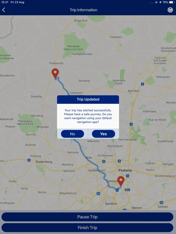 Anglo American Road Travel App iPad  स्क्रीनशॉट