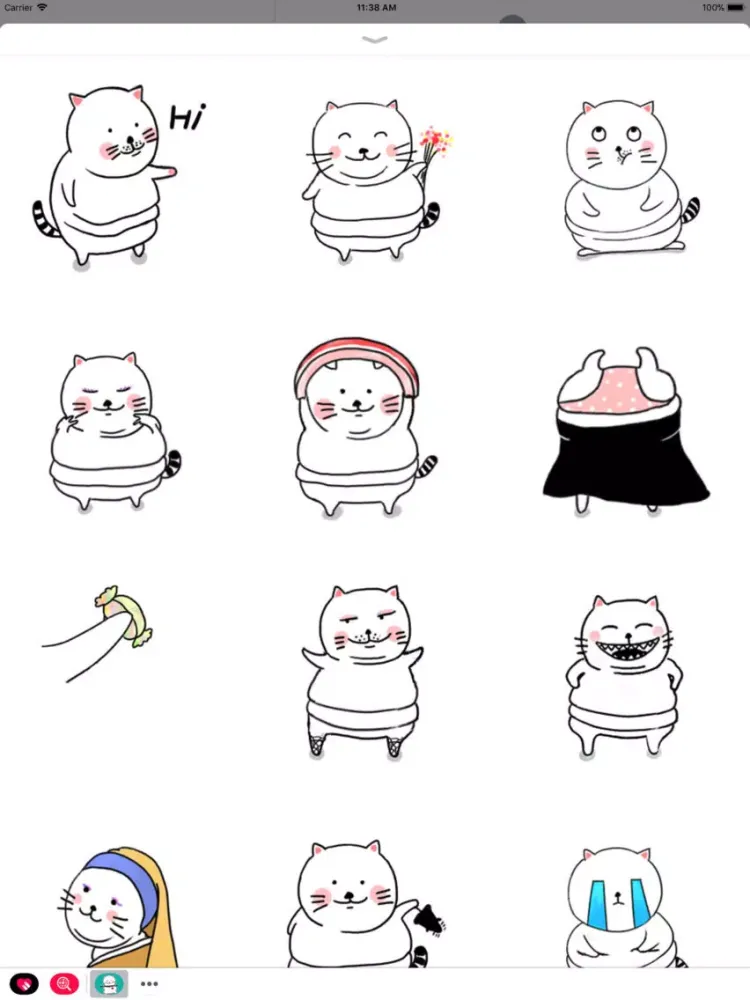 Capturas de tela do Cat Lady Animated Stickers iPad 