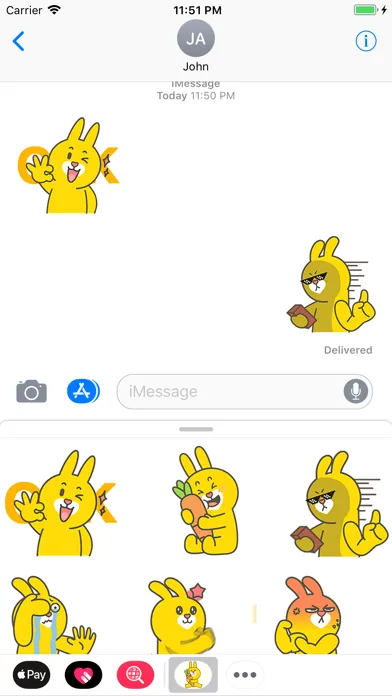 Yellow Bunny Animated Stickers स्क्रीनशॉट