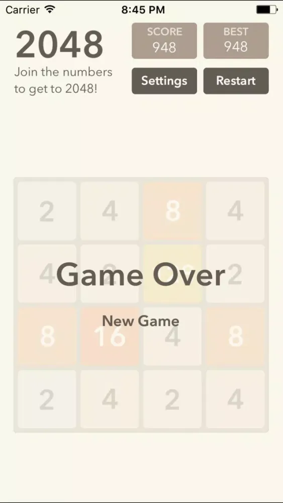 Zrzuty ekranu 2048 Speed